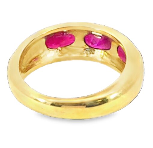 Ruby 3 stone Natural Genuine Gemstone Lady's Ring, H69 - Image 7