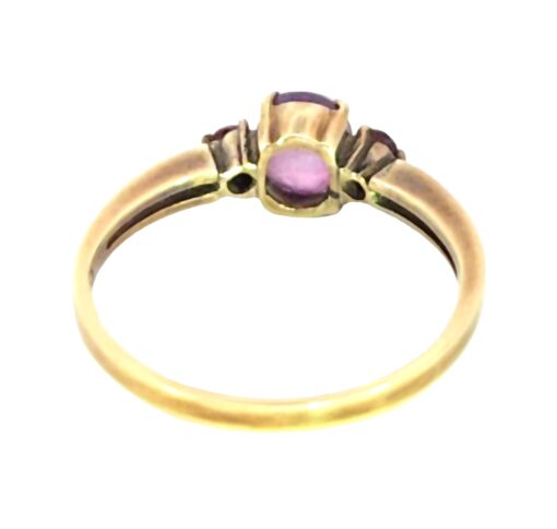 Pink Star Sapphire and Ruby Natural Genuine Gemstone ,14 kt yellow Ring H70 - Image 4