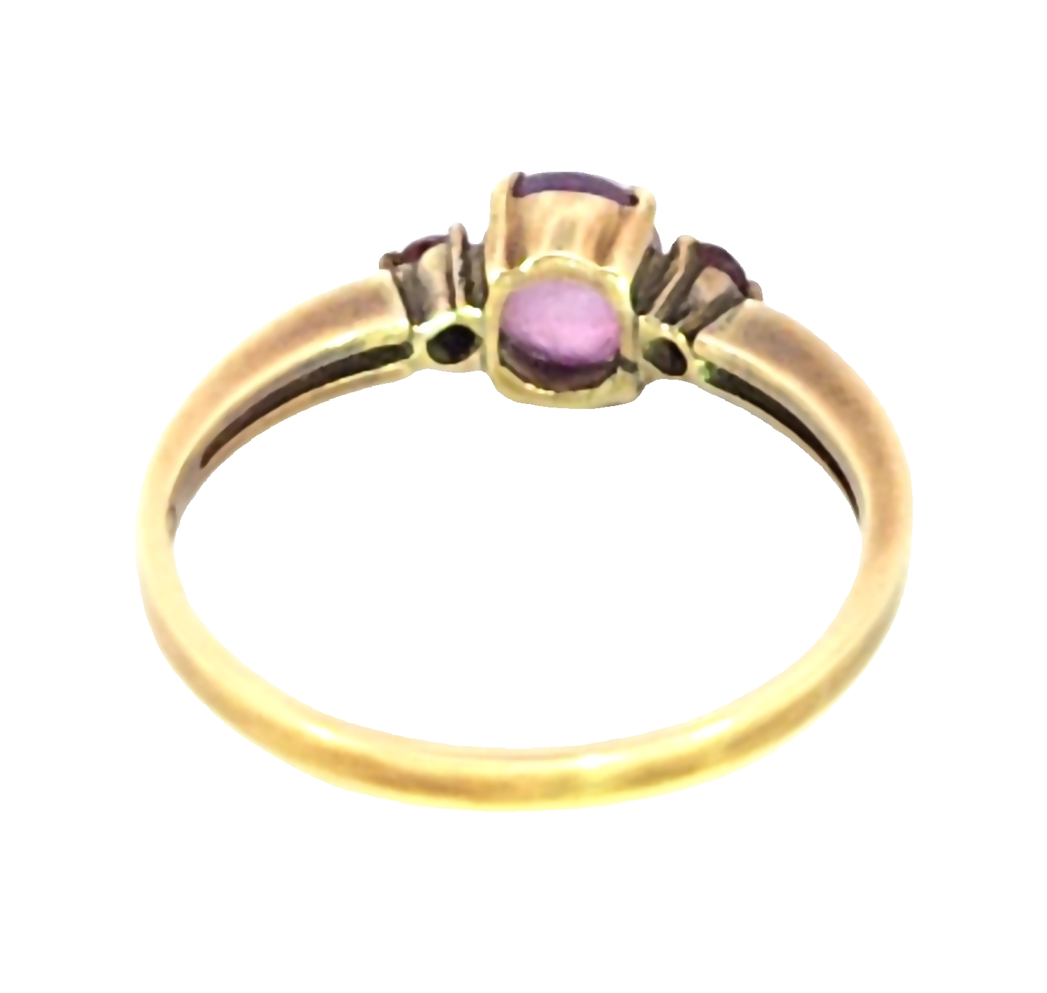 Pink Star Sapphire and Ruby Natural Genuine Gemstone ,14 kt yellow Ring H70 - Image 4