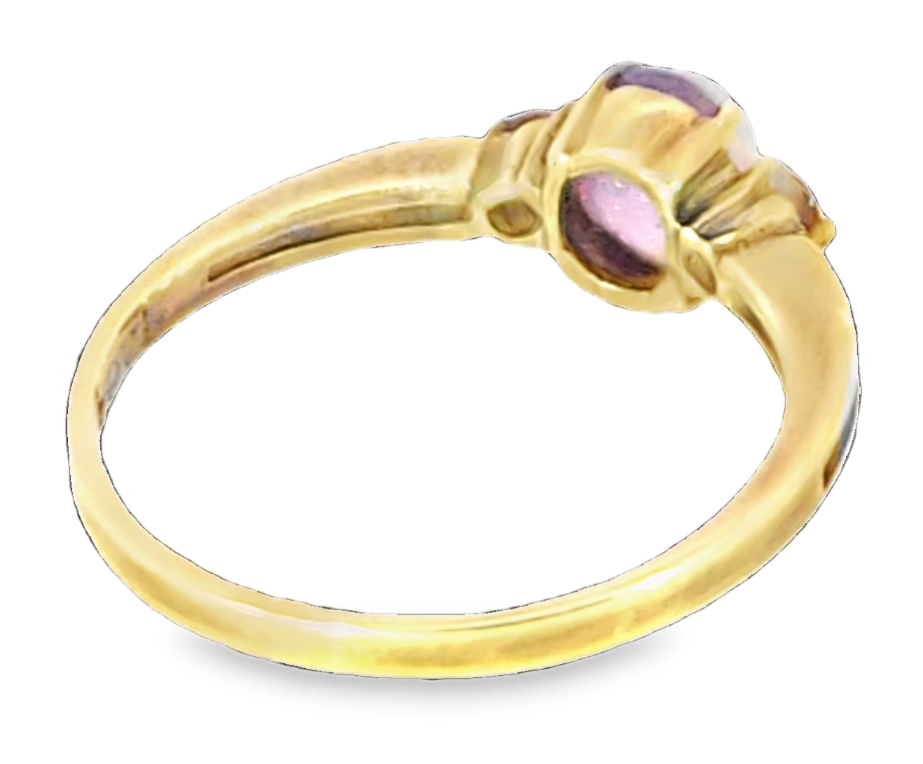 Pink Star Sapphire and Ruby Natural Genuine Gemstone ,14 kt yellow Ring H70 - Image 8