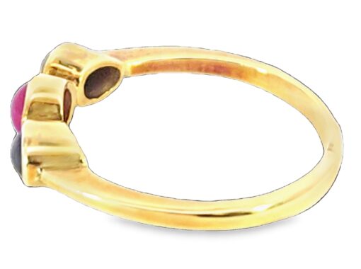 Natural Genuine Ruby And Blue Sapphire Cabochon 14 KT Lady's Ring H71 - Image 2