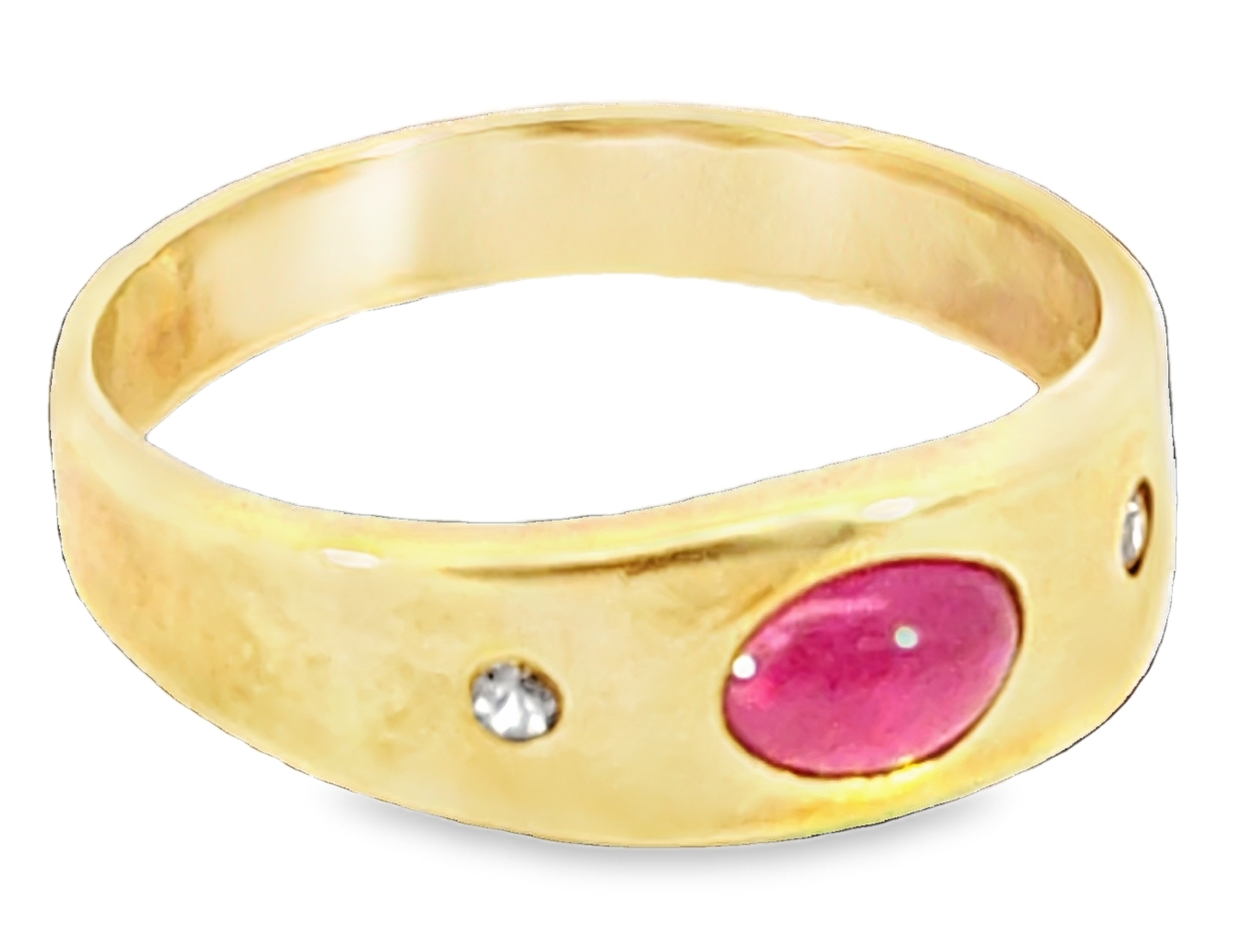 Natural Genuine Ruby Cabochon set in 14 kt Yellow Gold Lady's Ring H72 - Image 2