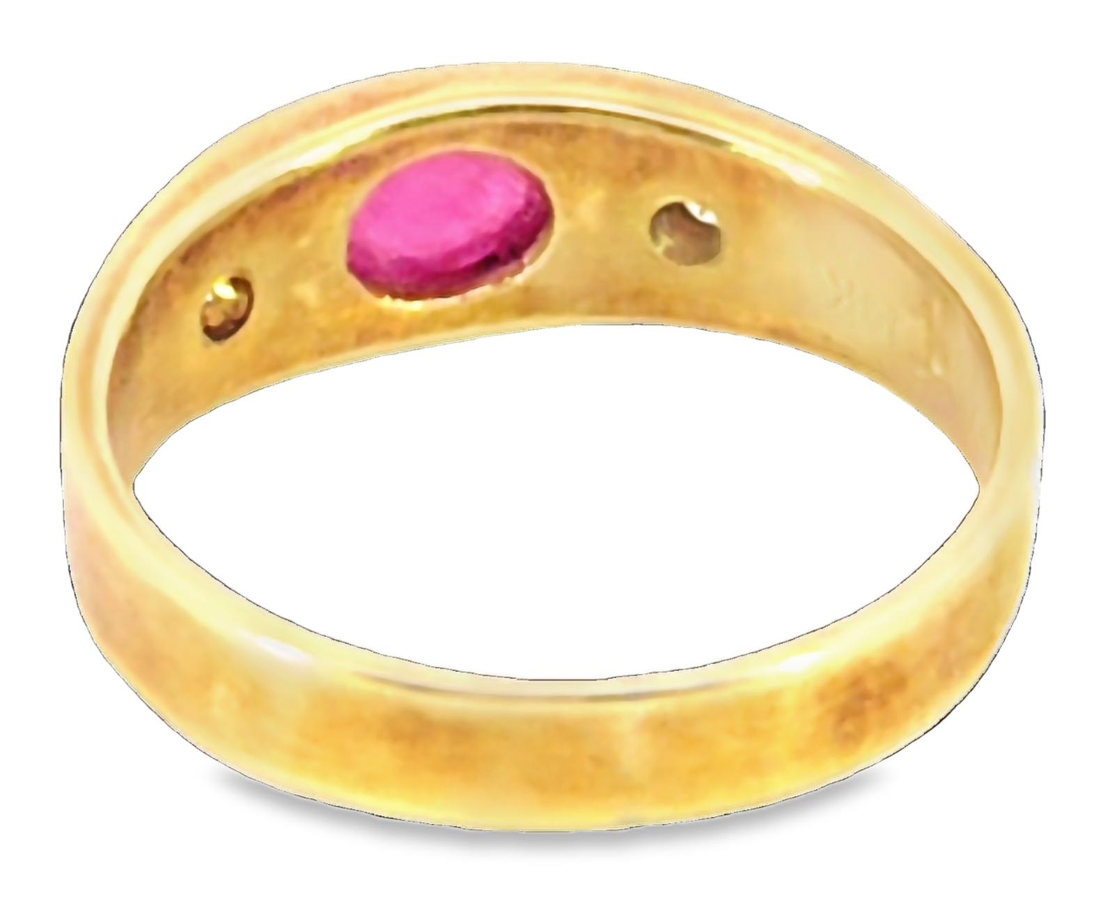 Natural Genuine Ruby Cabochon set in 14 kt Yellow Gold Lady's Ring H72 - Image 4