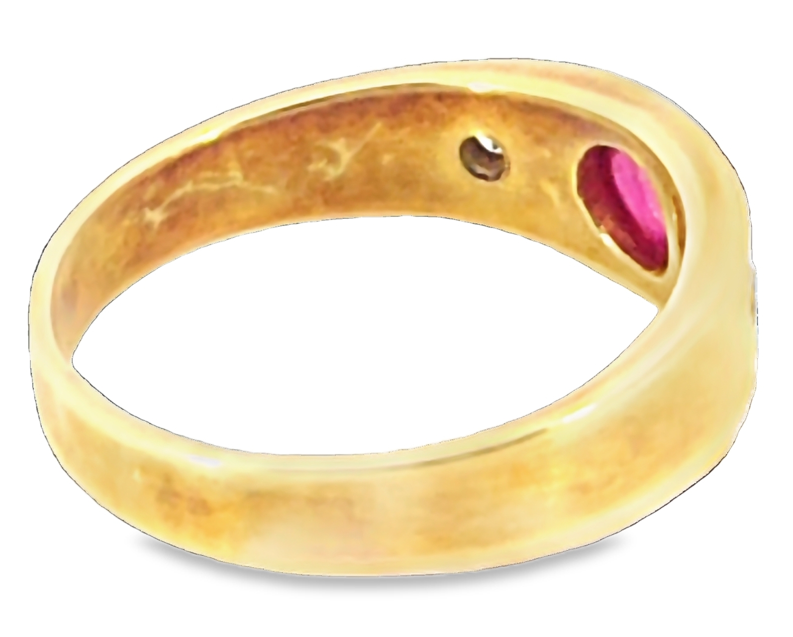 Natural Genuine Ruby Cabochon set in 14 kt Yellow Gold Lady's Ring H72 - Image 5