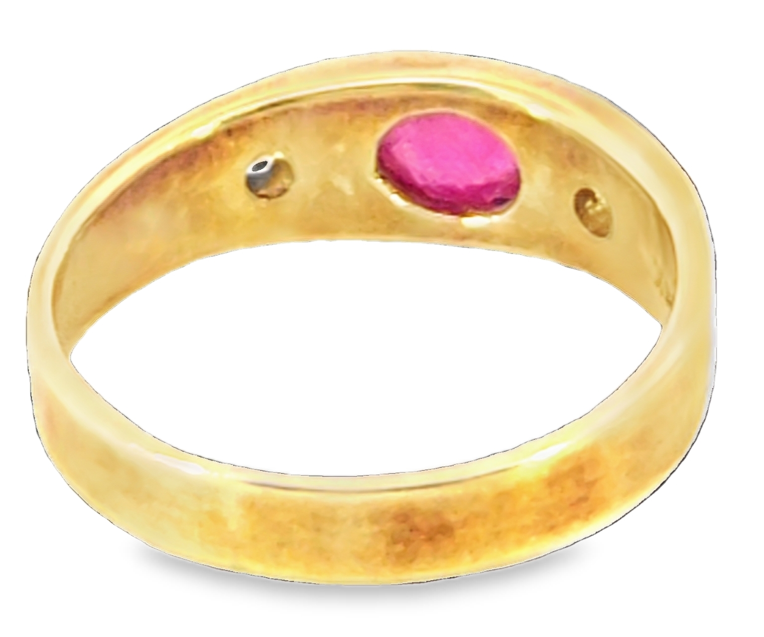 Natural Genuine Ruby Cabochon set in 14 kt Yellow Gold Lady's Ring H72 - Image 6