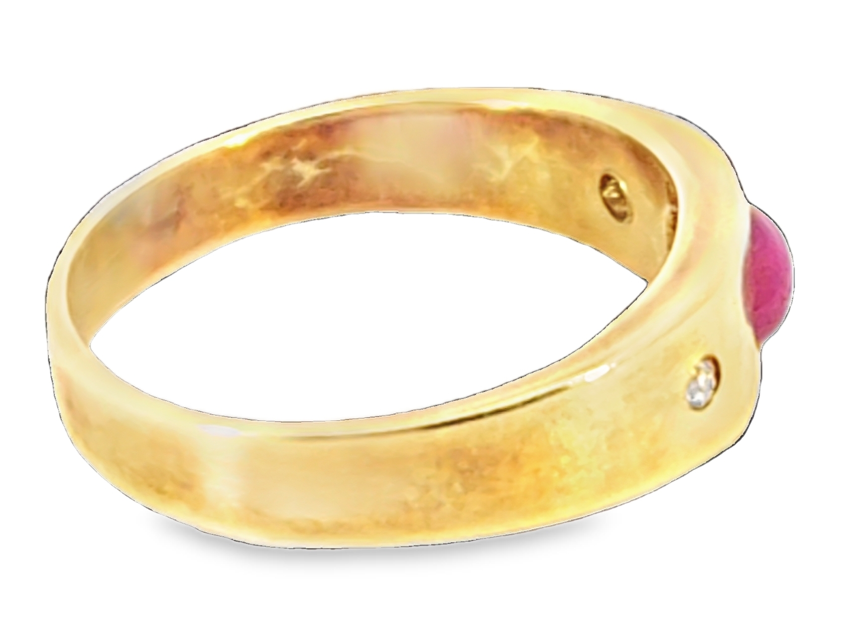 Natural Genuine Ruby Cabochon set in 14 kt Yellow Gold Lady's Ring H72 - Image 7