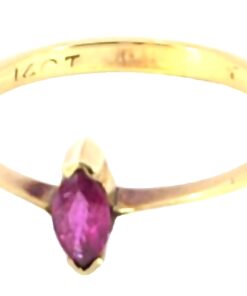 Pink Sapphire Natural Genuine Gemstone 14 kt Yellow Gold Ring, H77
