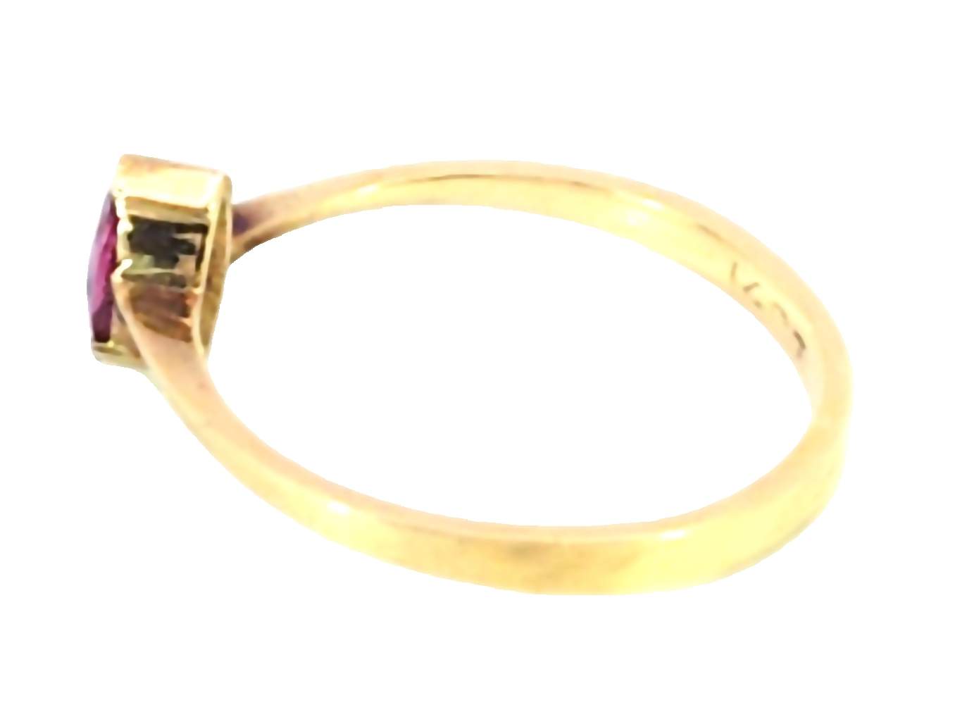 Pink Sapphire Natural Genuine Gemstone 14 kt Yellow Gold Ring, H77 - Image 2