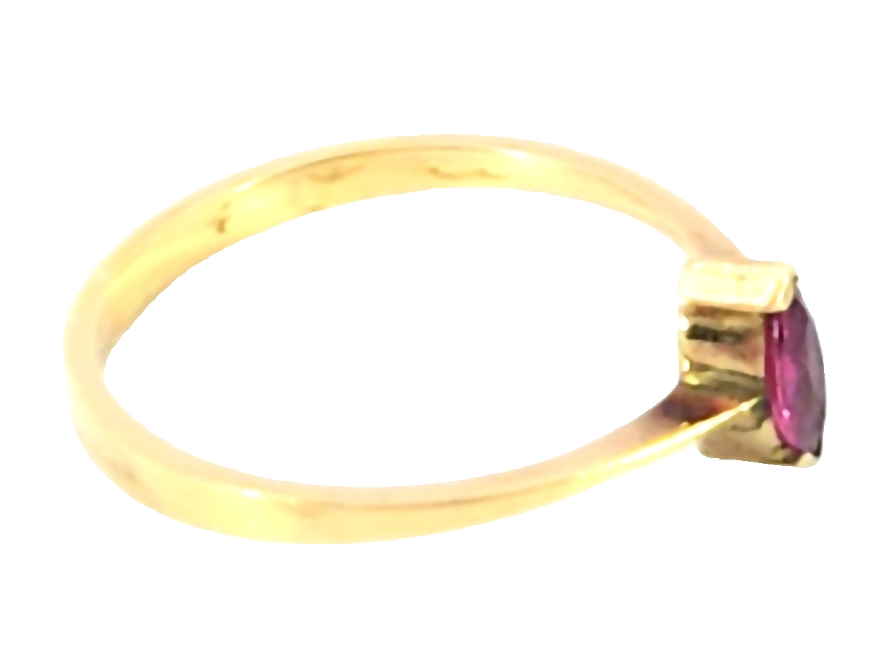 Pink Sapphire Natural Genuine Gemstone 14 kt Yellow Gold Ring, H77 - Image 8