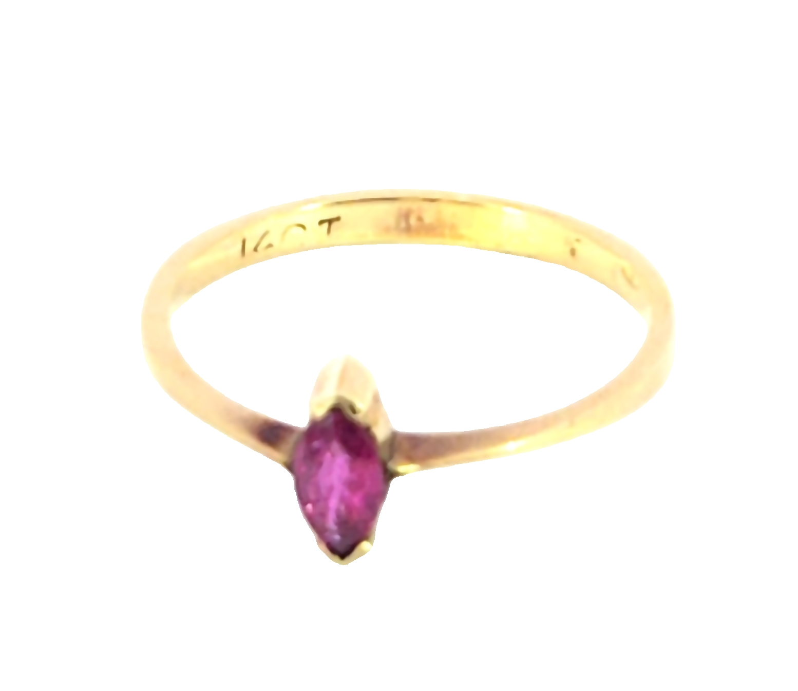 Pink Sapphire Natural Genuine Gemstone 14 kt Yellow Gold Ring, H77 - Image 9
