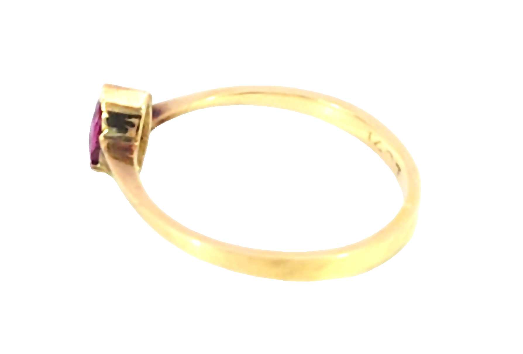 Pink Sapphire Natural Genuine Gemstone 14 kt Yellow Gold Ring, H77 - Image 10