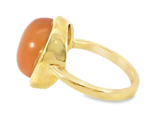 Orange Moonstone 14 KT Yellow Gold Genuine Gemstone Lady's Ring H87 - Image 4