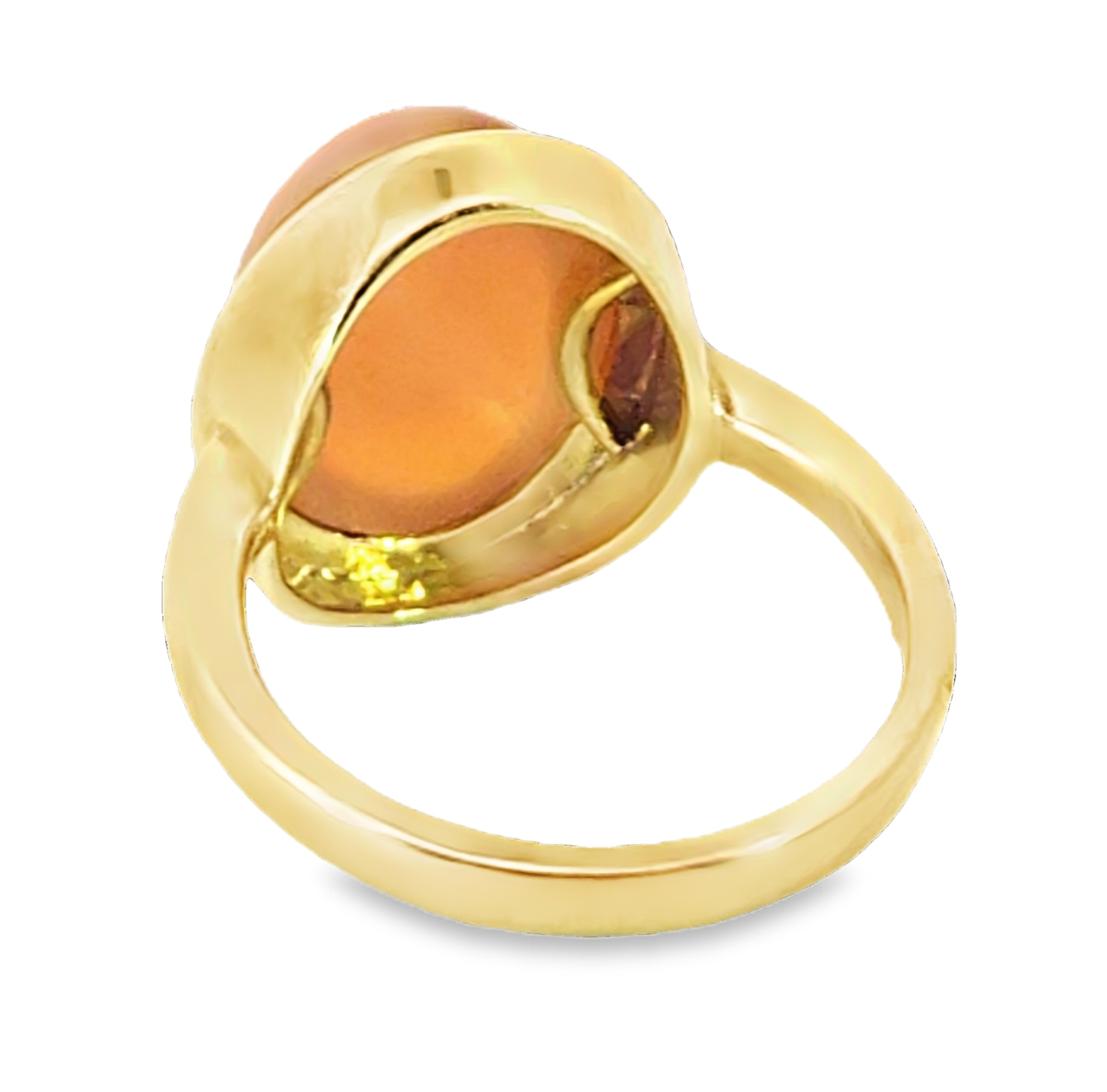 Orange Moonstone 14 KT Yellow Gold Genuine Gemstone Lady's Ring H87 - Image 6