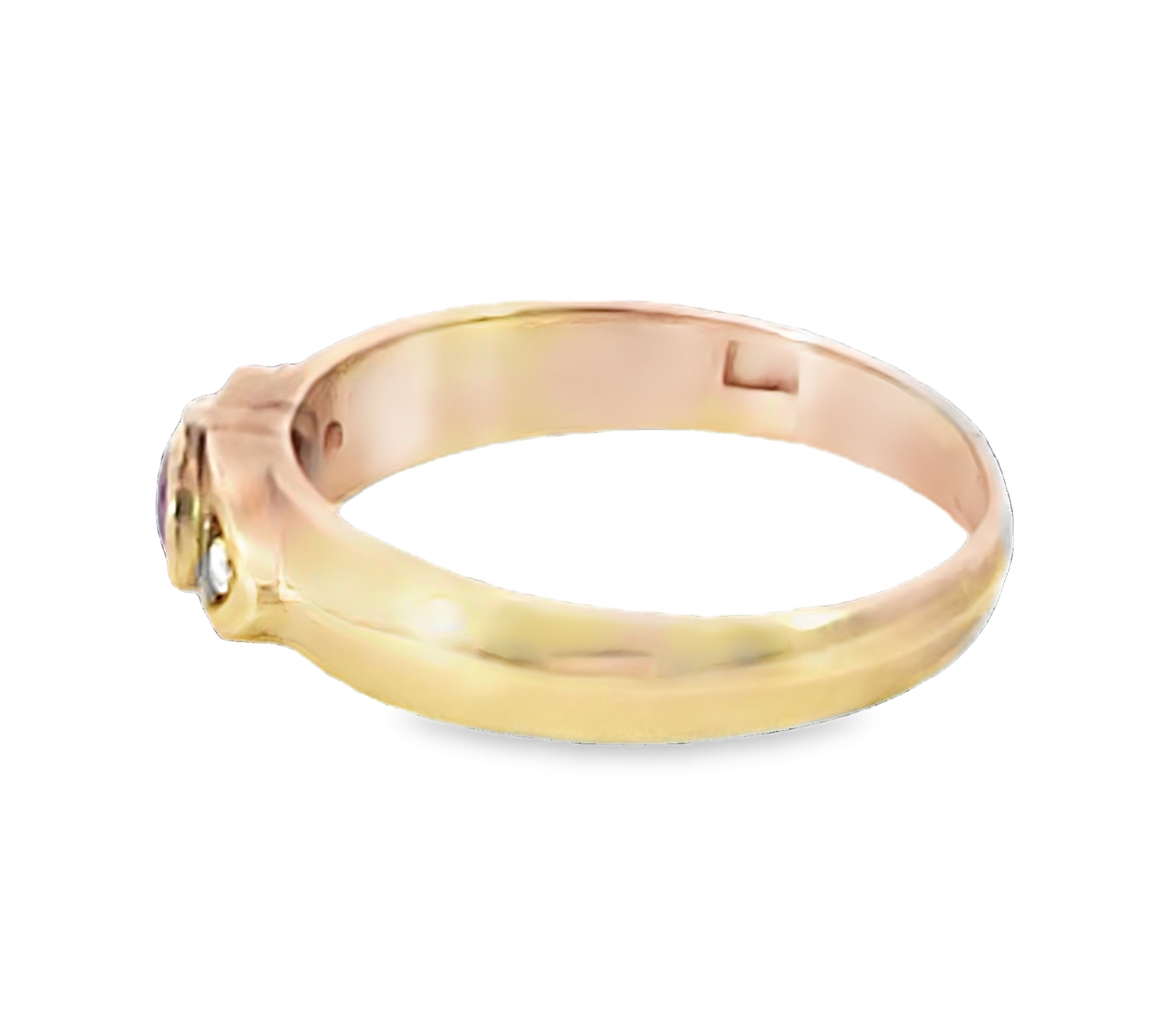 Pink Sapphire 9 kt Yellow Gold Engagement Ring in a unique Design H89 - Image 3