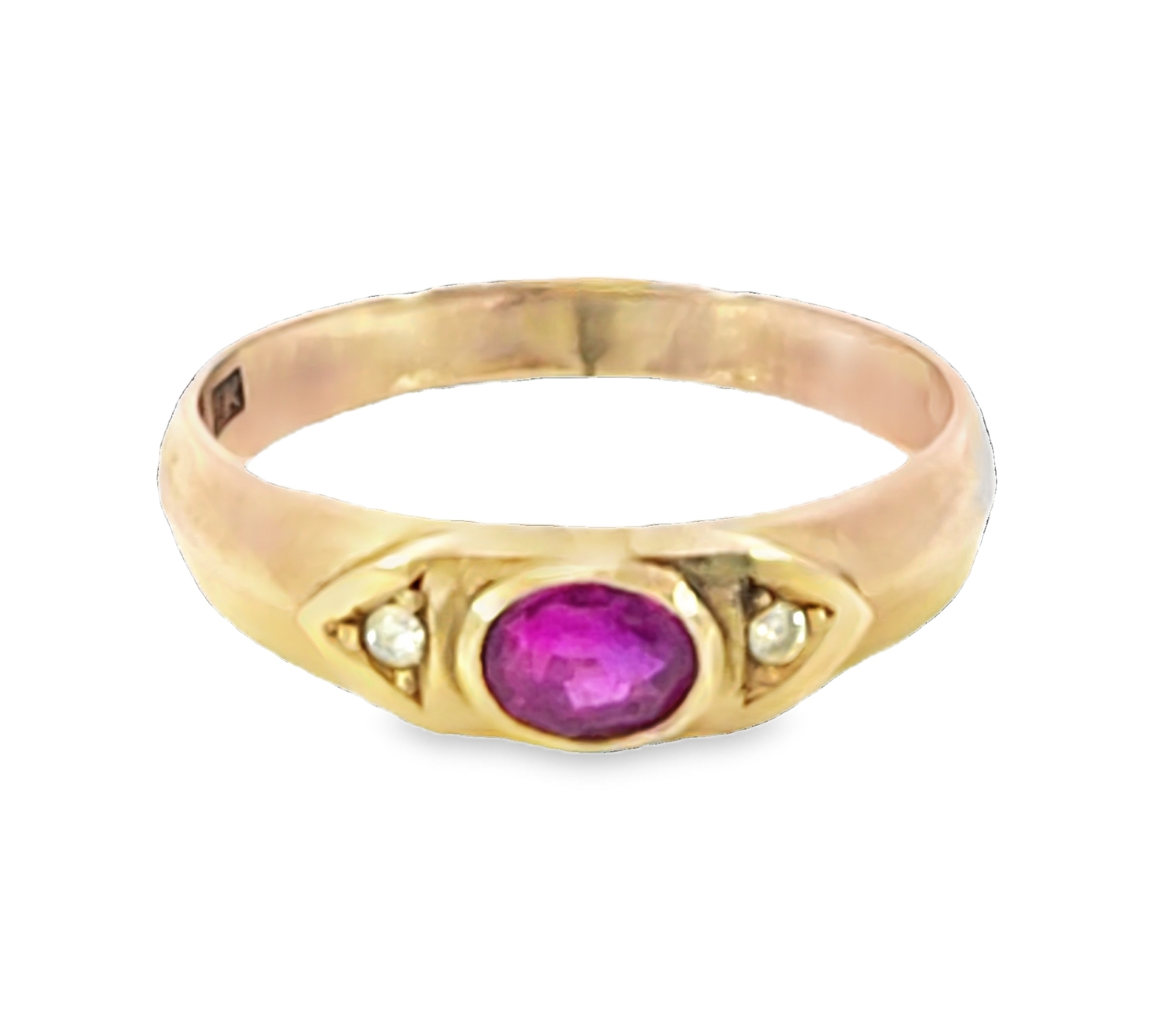 Pink Sapphire 9 kt Yellow Gold Engagement Ring in a unique Design H89 - Image 4
