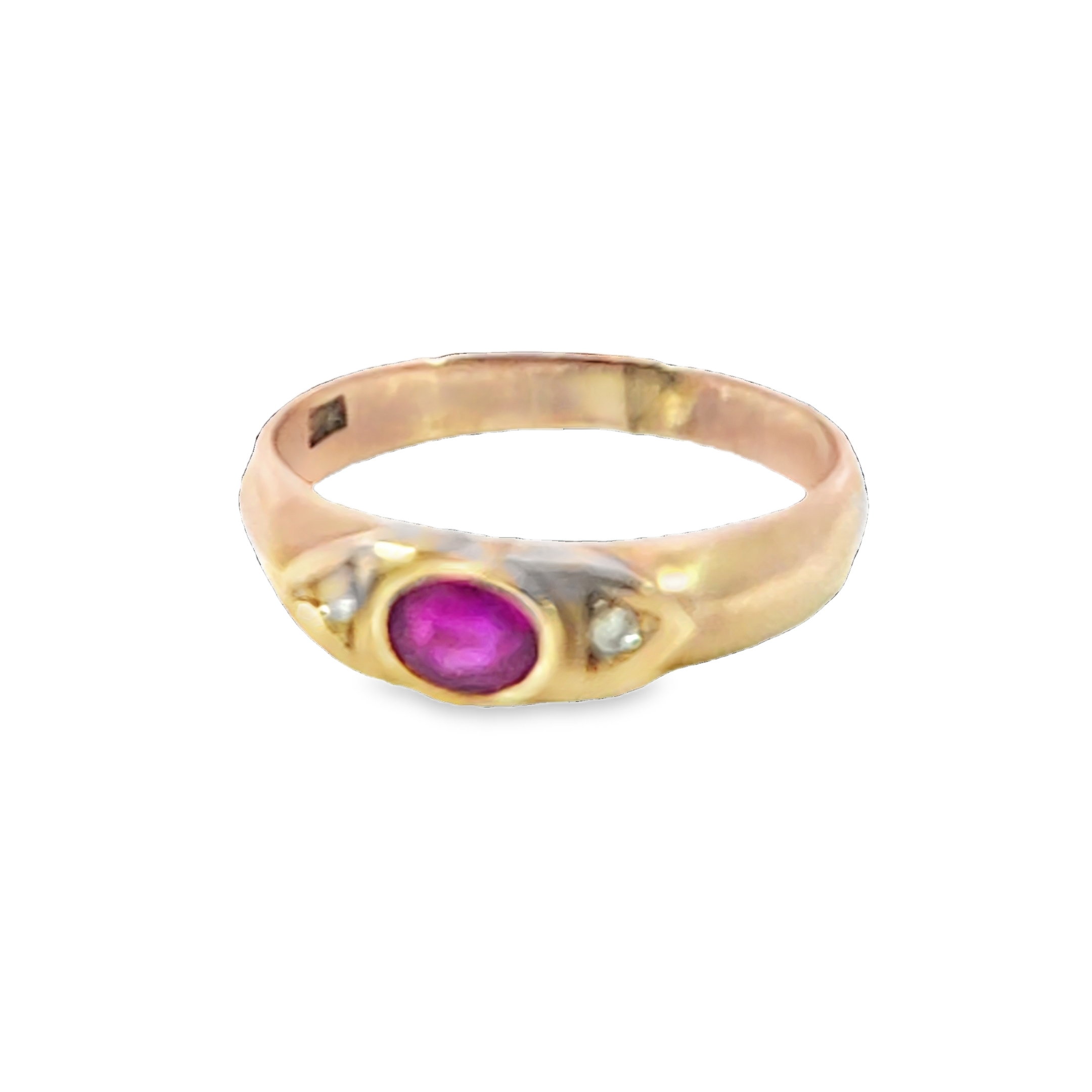 Pink Sapphire 9 kt Yellow Gold Engagement Ring in a unique Design H89 - Image 8