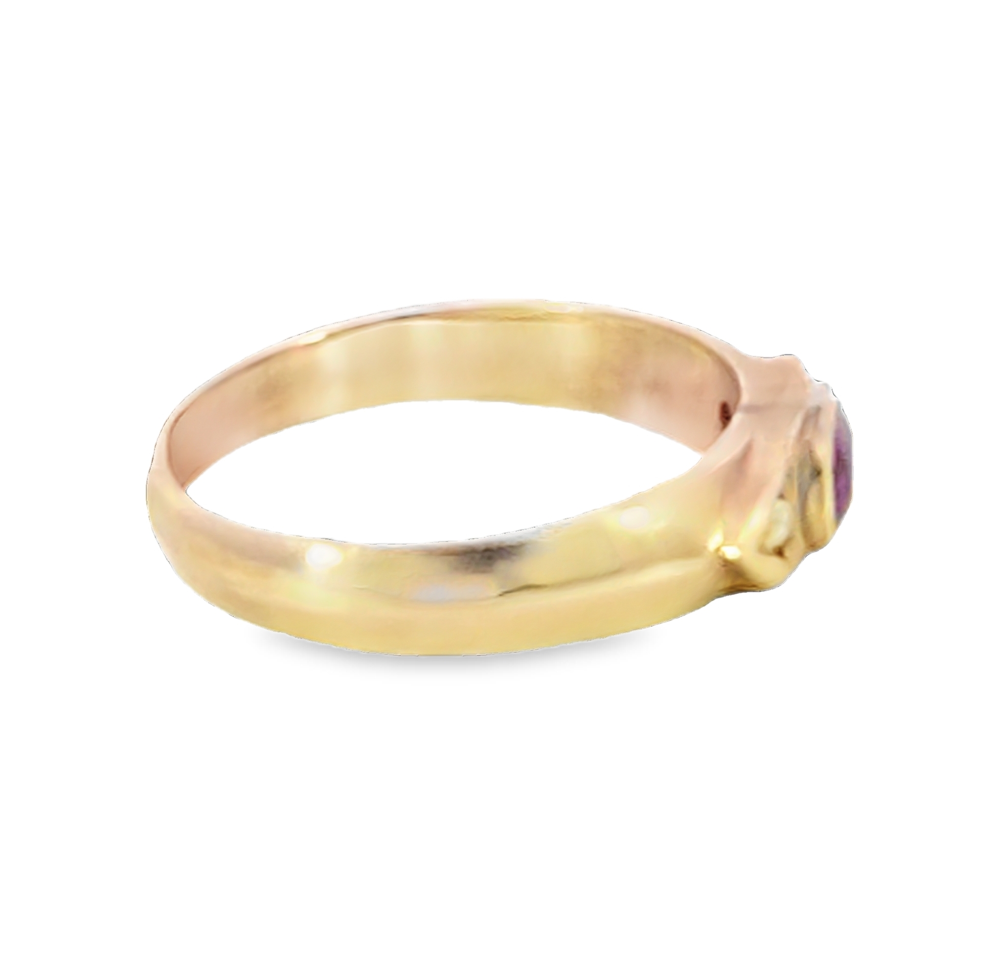 Pink Sapphire 9 kt Yellow Gold Engagement Ring in a unique Design H89 - Image 9