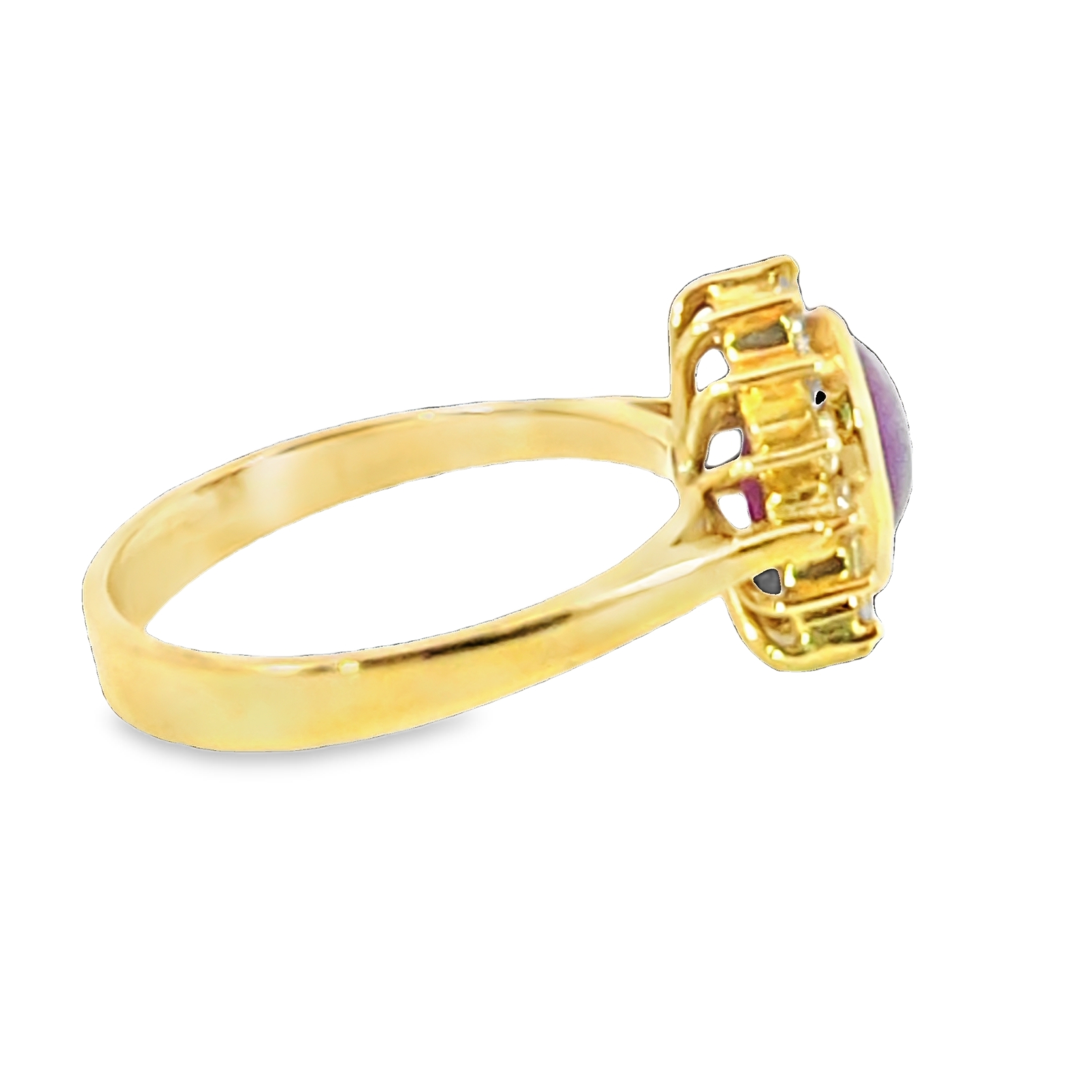 Star Ruby Diamond Cluster Engagement Ring H9 - Image 2