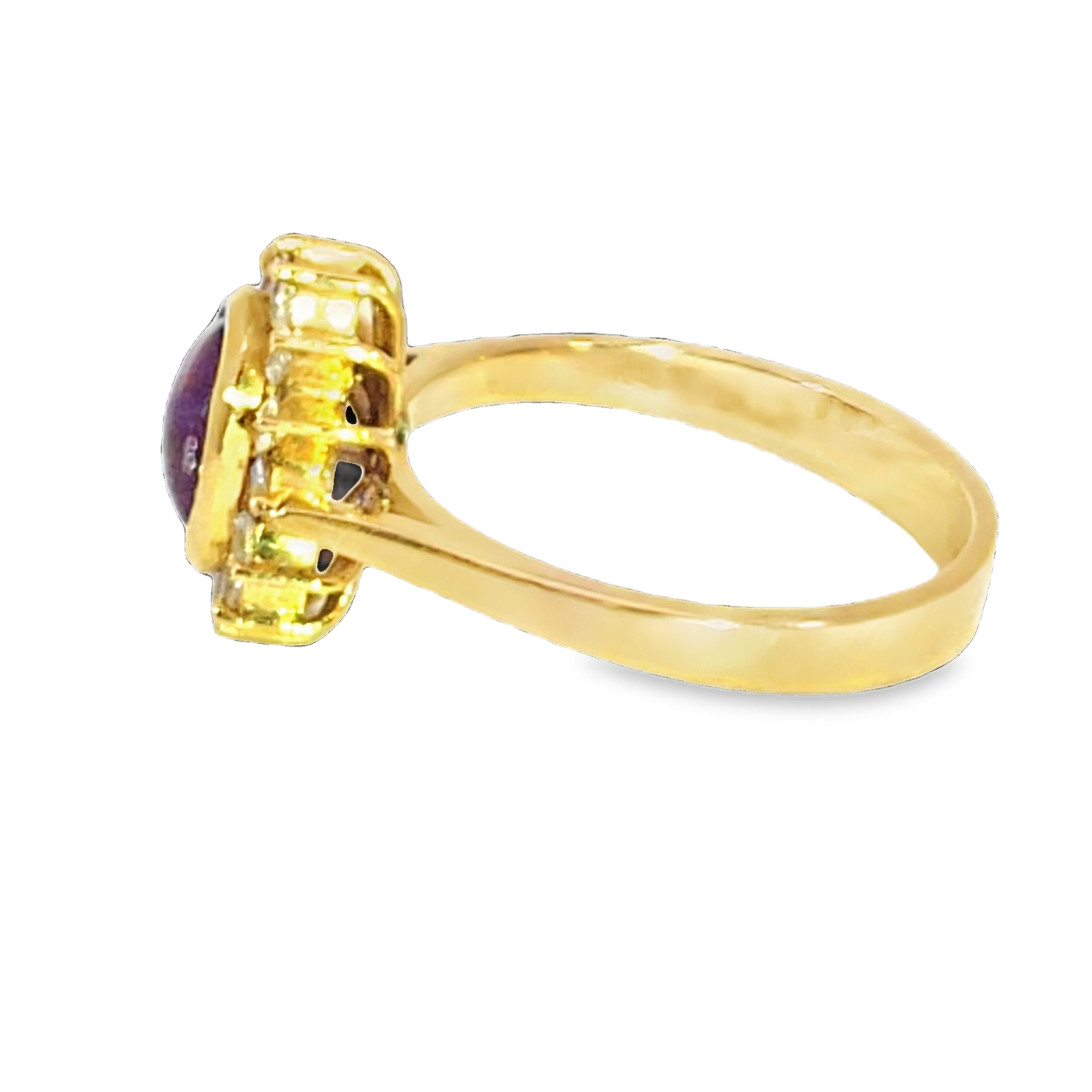 Star Ruby Diamond Cluster Engagement Ring H9 - Image 4