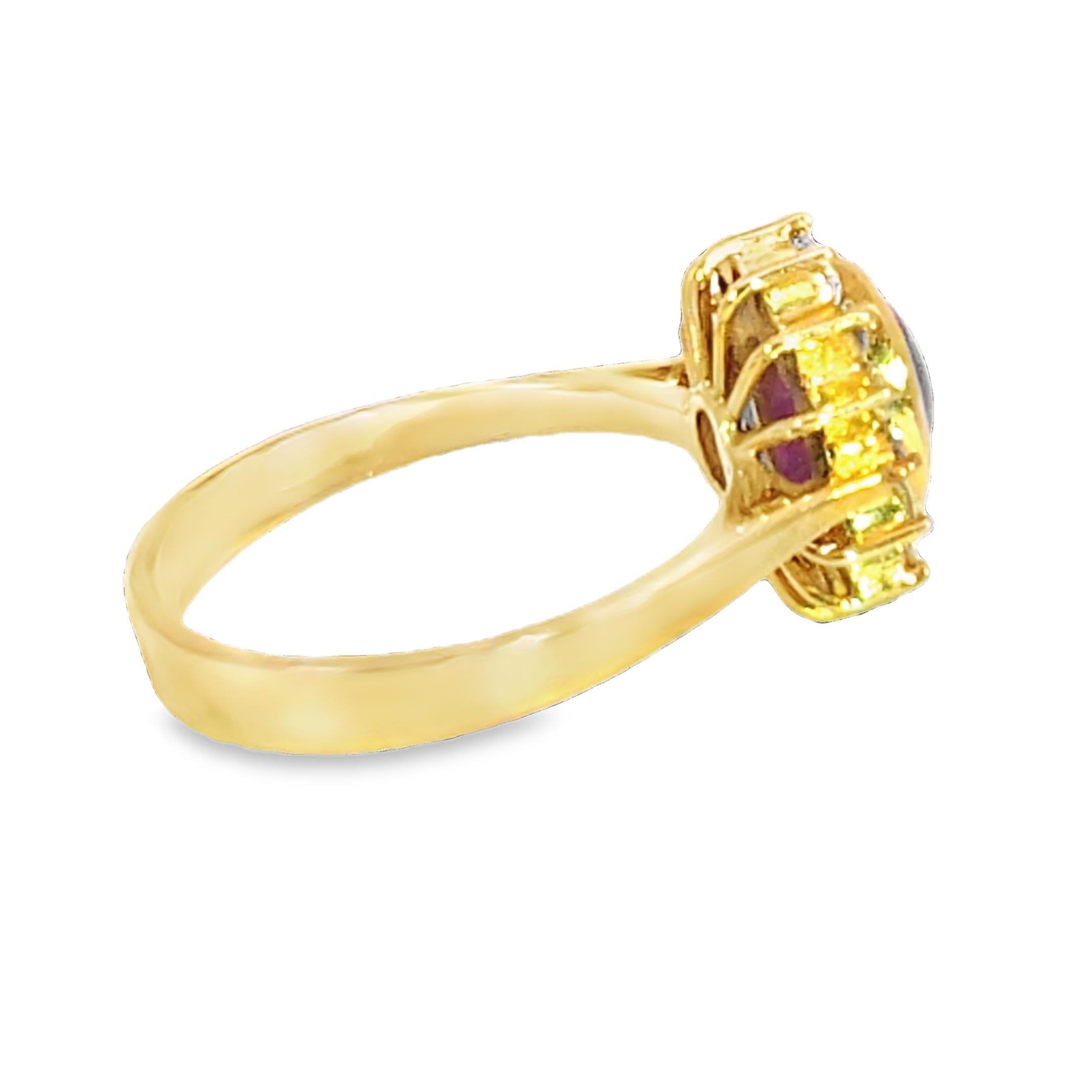 Star Ruby Diamond Cluster Engagement Ring H9 - Image 6