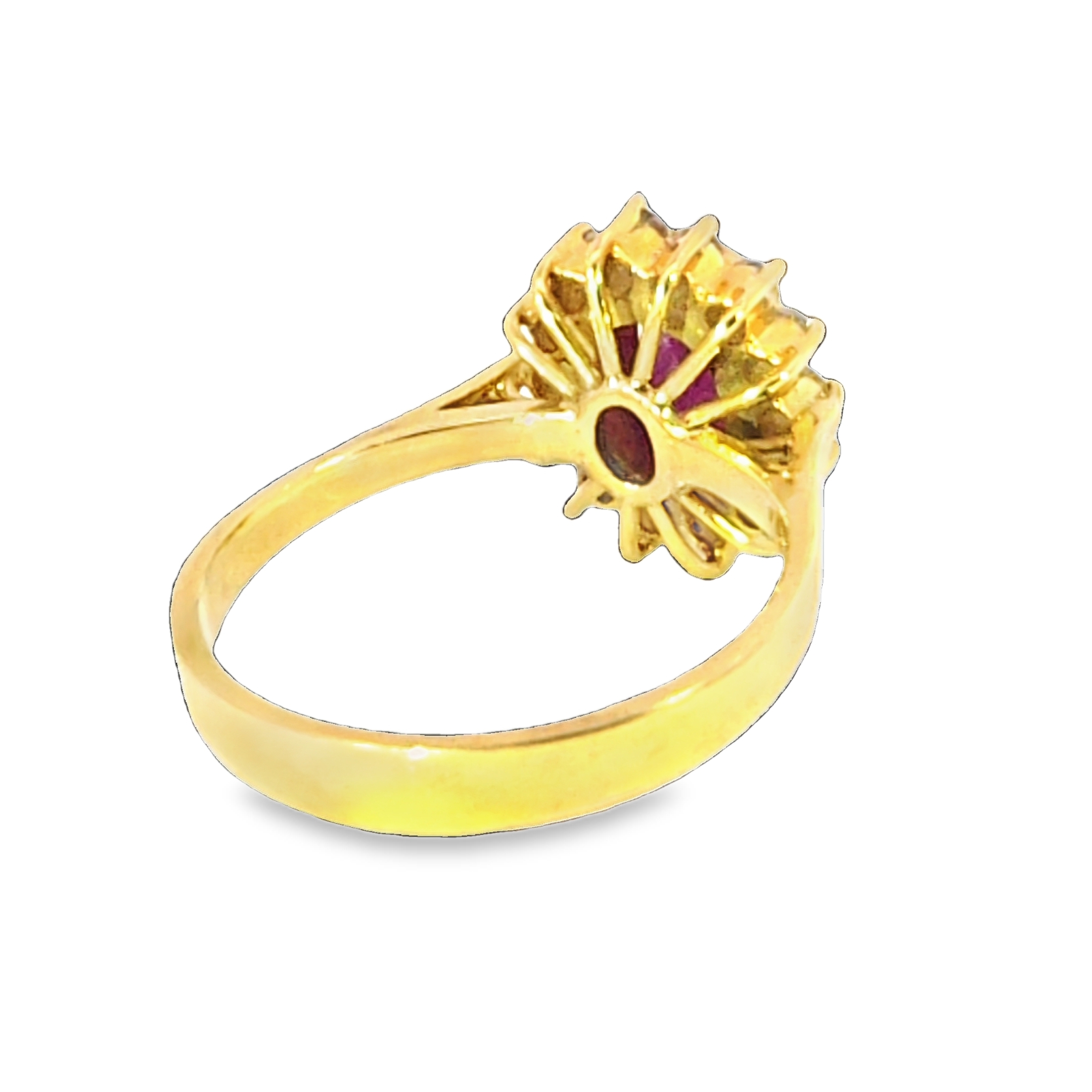 Star Ruby Diamond Cluster Engagement Ring H9 - Image 8