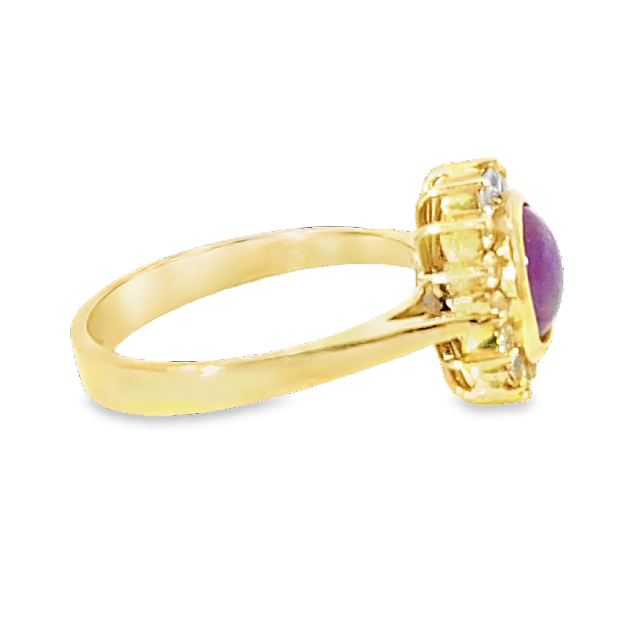 Star Ruby Diamond Cluster Engagement Ring H9 - Image 9