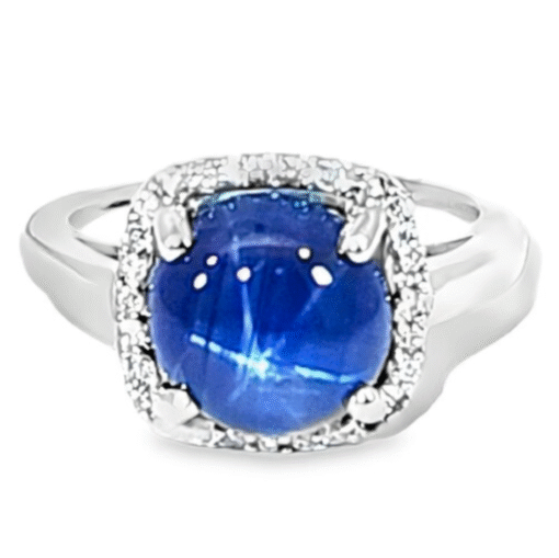 Blue Star Sapphire Natural Genuine Gemstone 14 KT Gold Gents Ring RFK,569 - Image 6