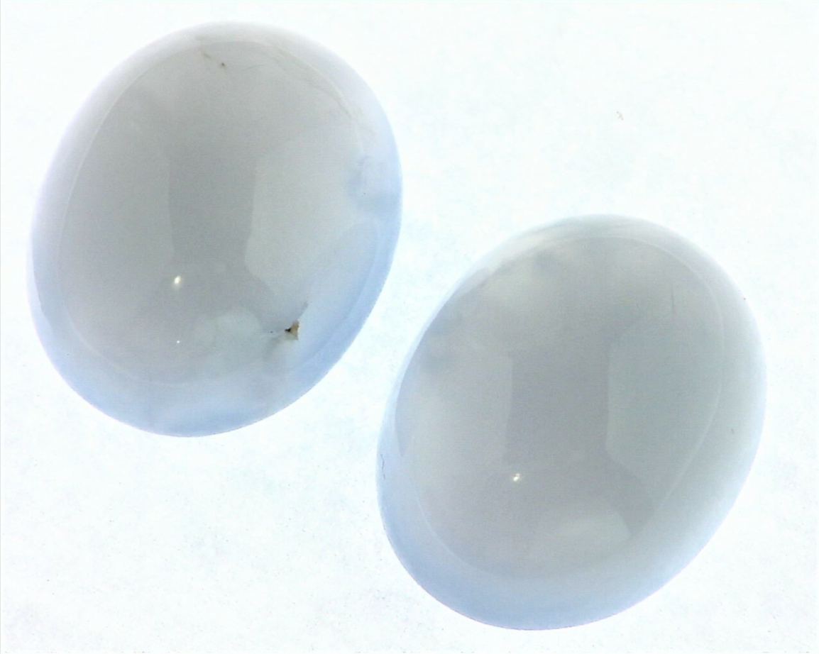Chalcedony Cabochon Pair Natural Genuine Gemstones GSG 762 - Image 6