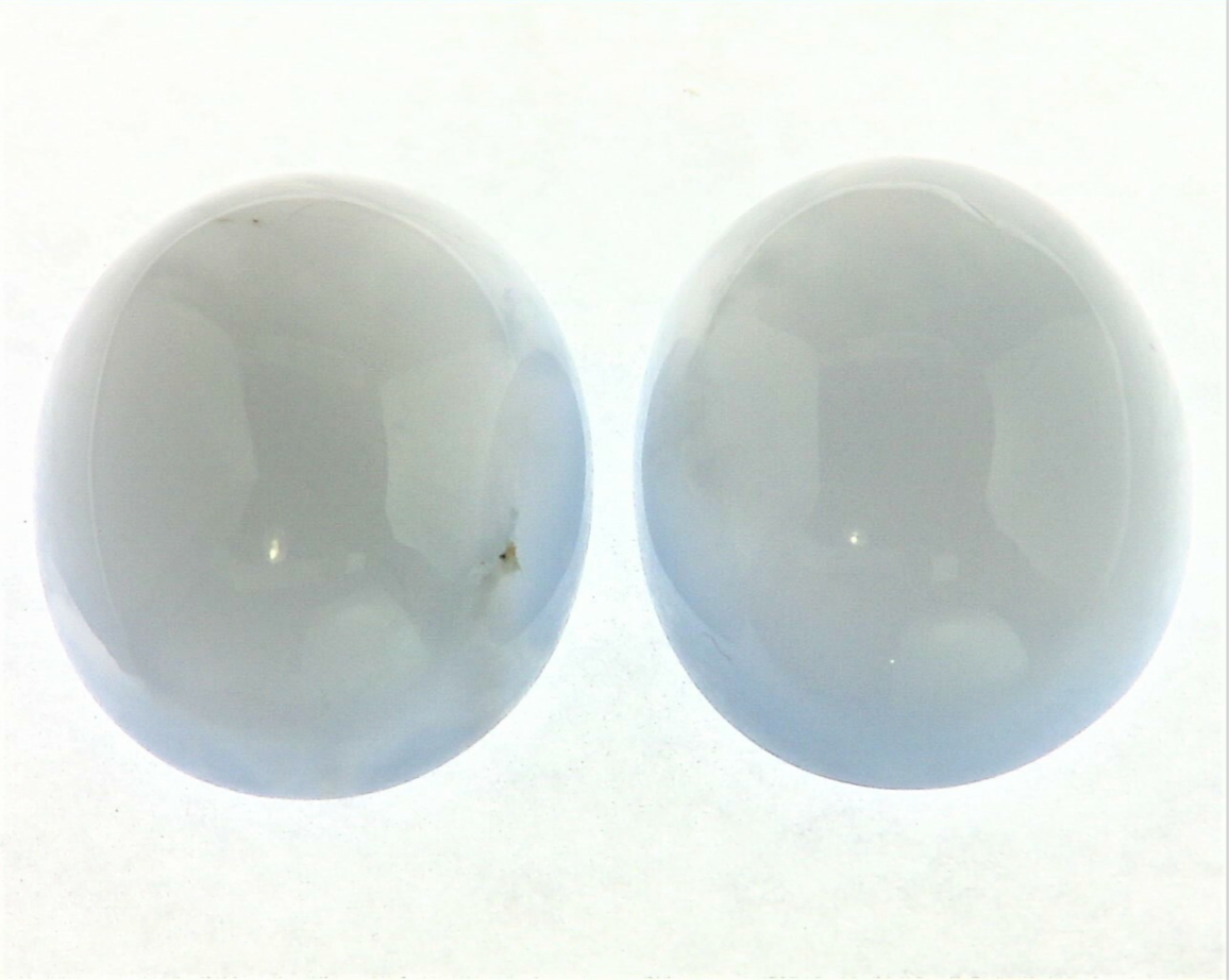 Chalcedony Cabochon Pair Natural Genuine Gemstones GSG 762 - Image 5