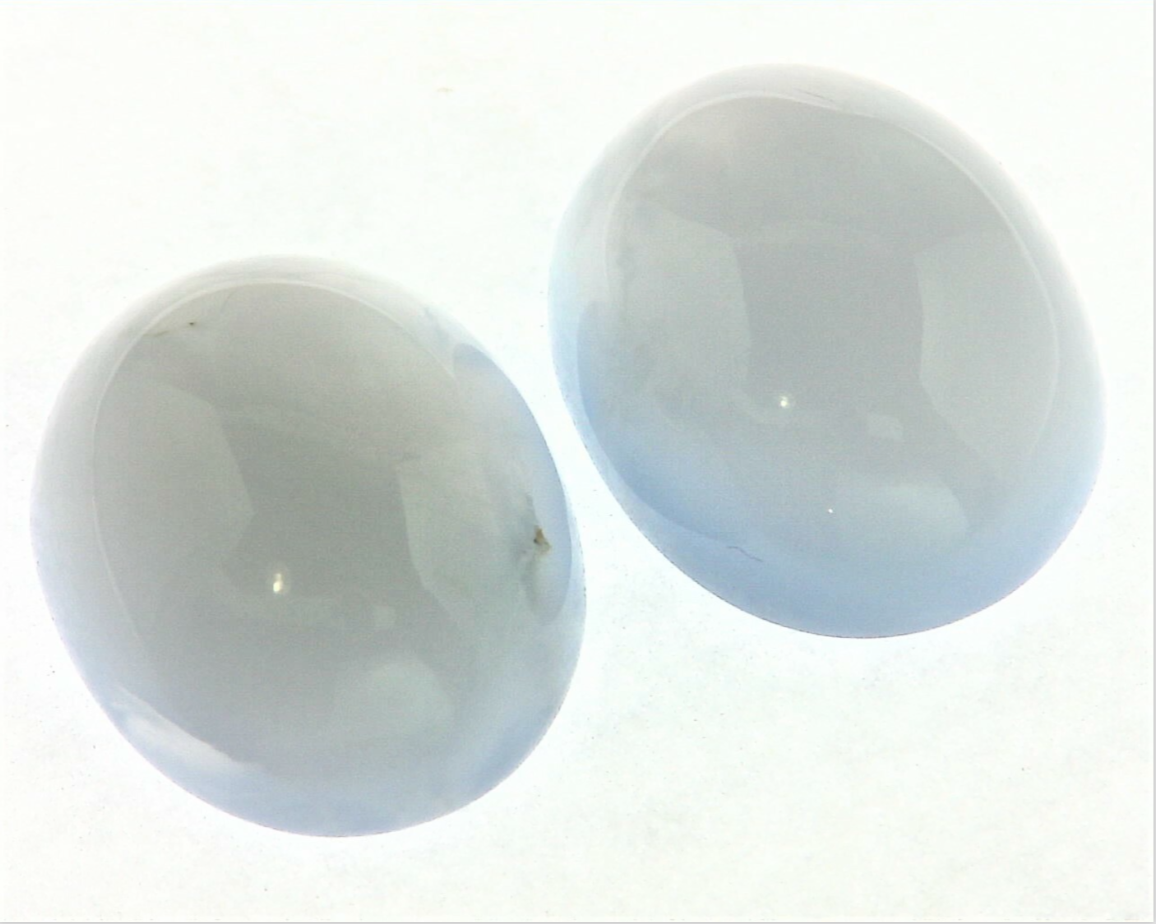 Chalcedony Cabochon Pair Natural Genuine Gemstones GSG 762 - Image 4