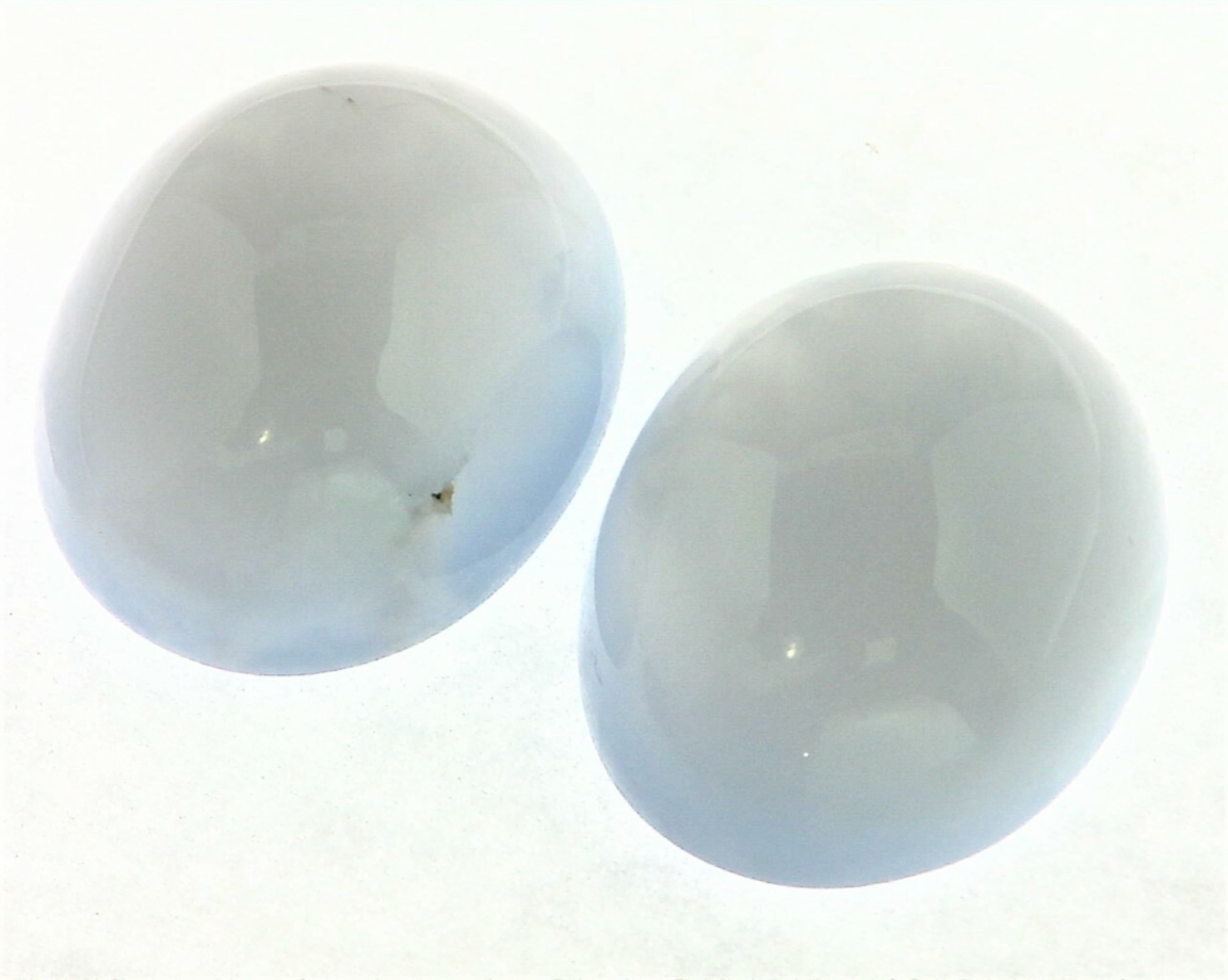 Chalcedony Cabochon Pair Natural Genuine Gemstones GSG 762 - Image 3