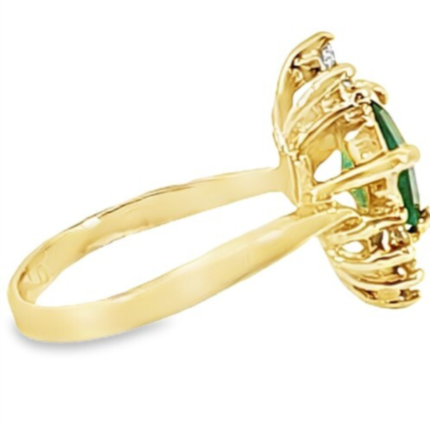 Emerald Natural Genuine Gemstones Diamond Lady's Ring RFK,158 - Image 6