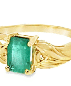 Alternative view of Emerald Natural Genuine Gemstones Diamond Lady's Ring RFK516