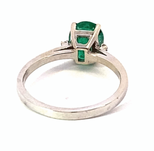 Emerald Natural Genuine Gemstones Diamond Lady's Ring RFK551 - Image 9