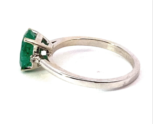 Emerald Natural Genuine Gemstones Diamond Lady's Ring RFK551 - Image 8