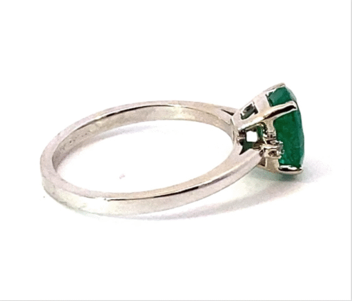 Emerald Natural Genuine Gemstones Diamond Lady's Ring RFK551 - Image 7