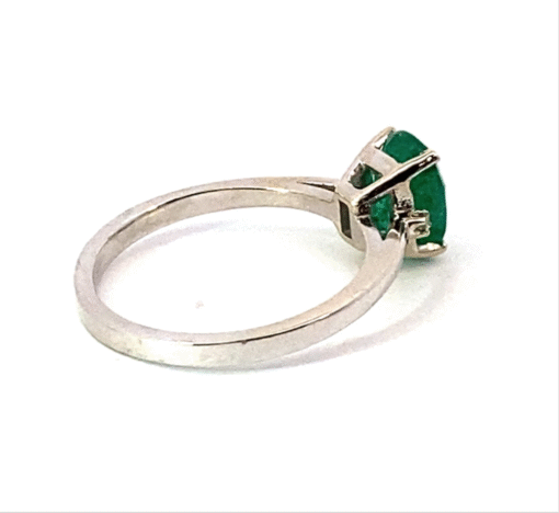 Emerald Natural Genuine Gemstones Diamond Lady's Ring RFK551 - Image 6