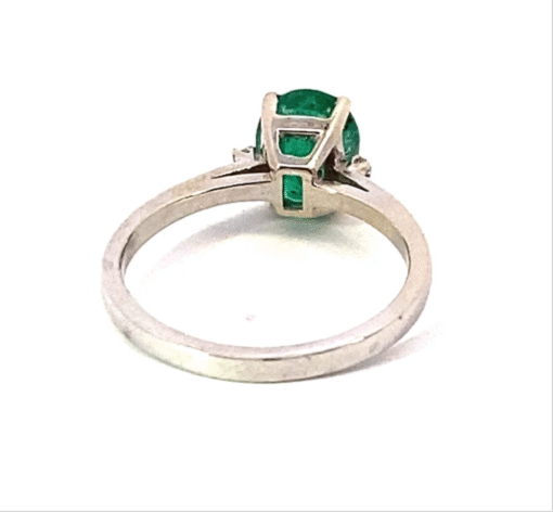 Emerald Natural Genuine Gemstones Diamond Lady's Ring RFK551 - Image 3