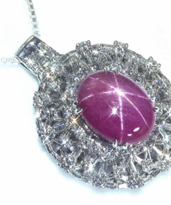 GIA 16.06 CT 18KT Gold Natural No Heat Burma Star Ruby Diamond Vintage Pendent