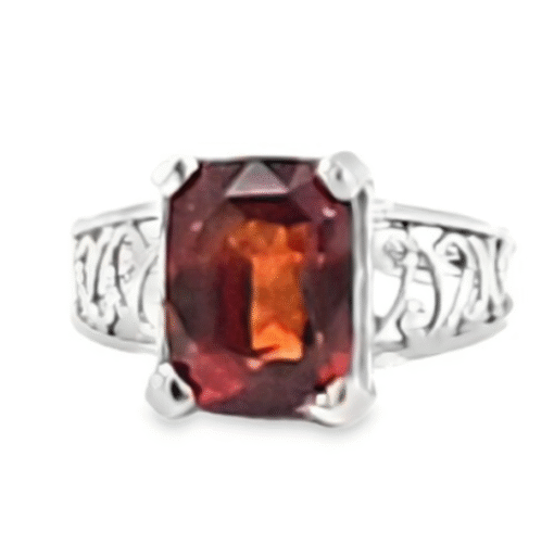 Hessonite Garnet Natural Genuine Gemstone, 14 Kt Gold Ring RFK,511