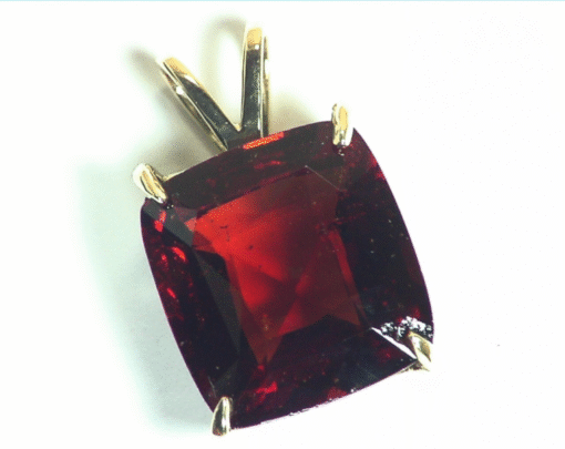 Hessonite Garnet Natural Genuine Faceted Gemstone Gold Pendent, NFG,1023 - Image 7