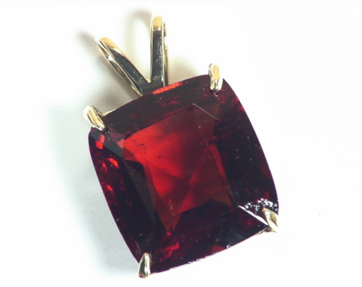 Hessonite Garnet Natural Genuine Faceted Gemstone Gold Pendent, NFG,1023 - Image 6