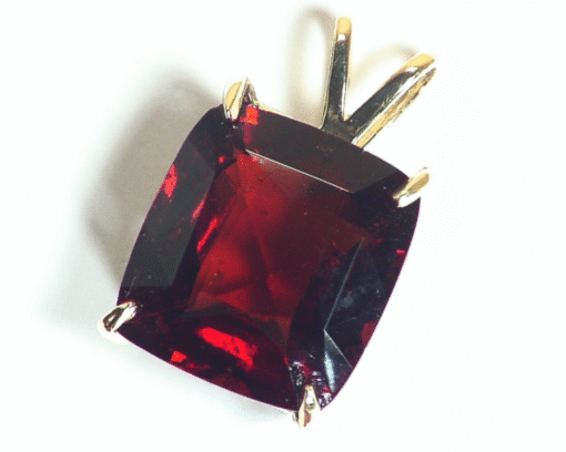 Hessonite Garnet Natural Genuine Faceted Gemstone Gold Pendent, NFG,1023 - Image 5