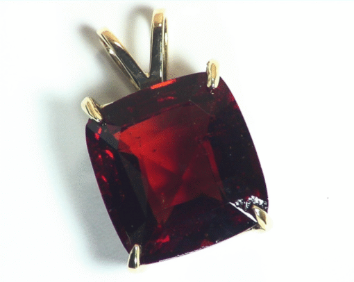 Hessonite Garnet Natural Genuine Faceted Gemstone Gold Pendent, NFG,1023 - Image 4
