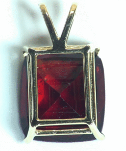 Alternative view of Hessonite Garnet Natural Genuine Faceted Gemstone Gold Pendent, NFG,1023