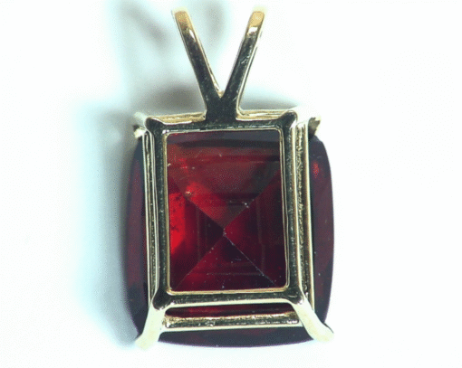 Hessonite Garnet Natural Genuine Faceted Gemstone Gold Pendent, NFG,1023 - Image 2