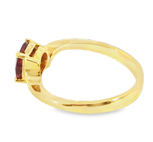 Hessonite Garnet Natural Genuine Gemstone, 18Kt Yellow Gold Ring H57 - Image 6