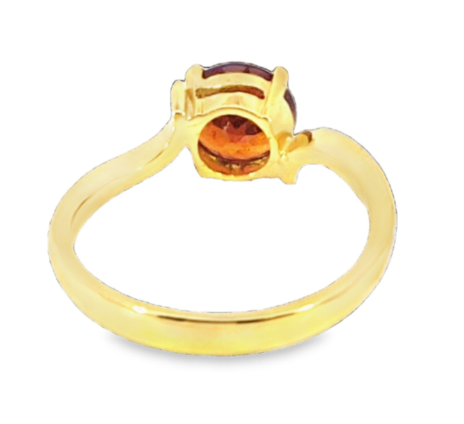 Hessonite Garnet Natural Genuine Gemstone, 18Kt Yellow Gold Ring H57 - Image 3