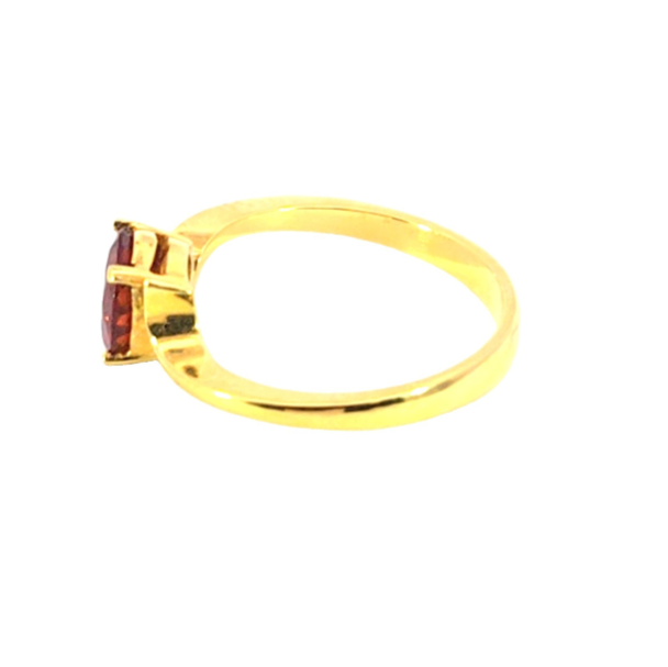Hessonite Garnet Natural Genuine Gemstone, 18Kt Yellow Gold Ring H57 - Image 2