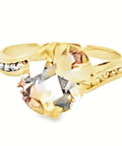 Imperial Topaz Diamond Genuine Gemstone 14KT, Yellow Gold Lady's Ring RFK528